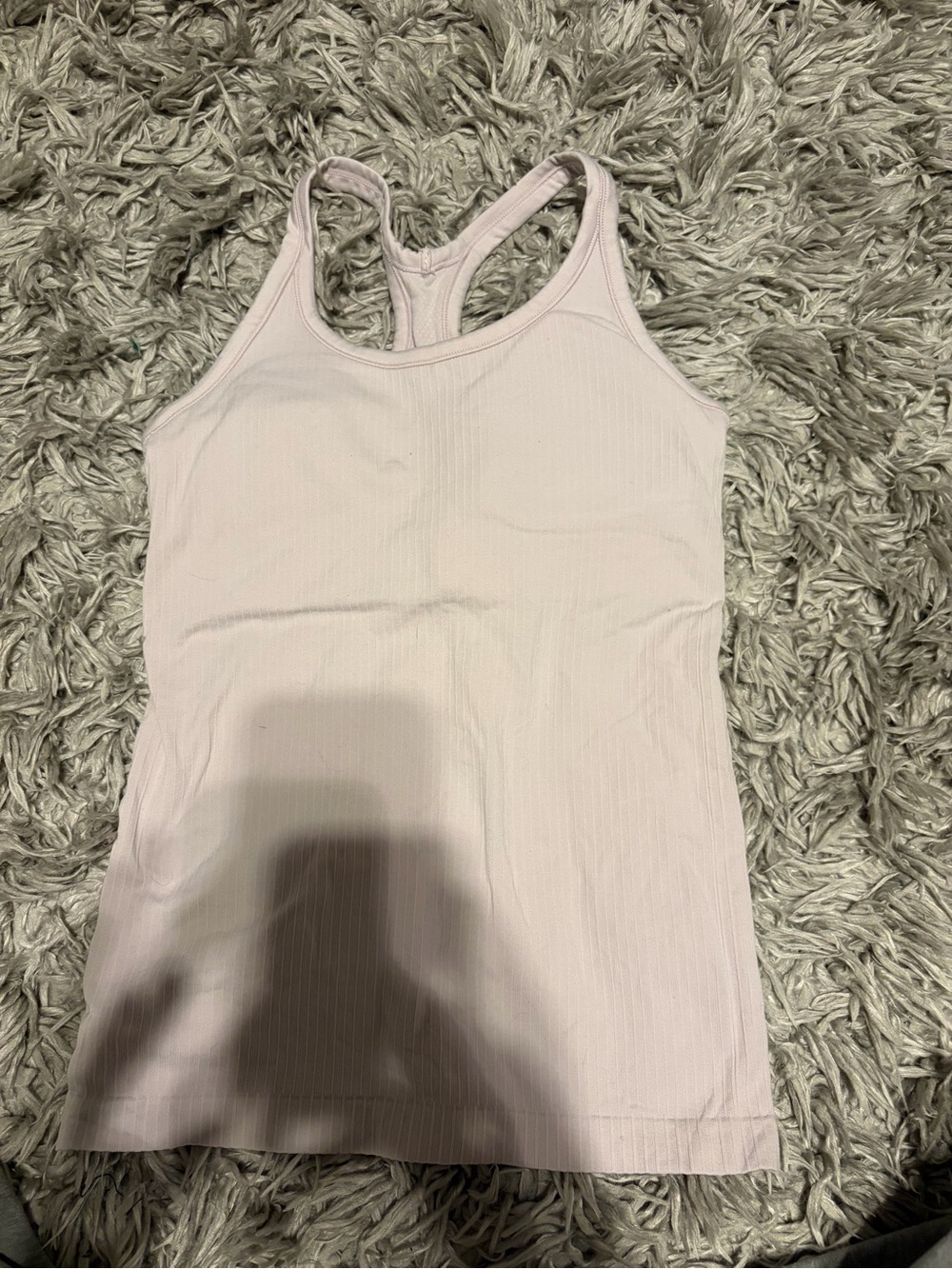 Ribbed Workout Tank Top - Light Pink/Purple